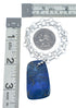 Native American Sterling Silver Lapis Link Chain Necklace Pendant Set AX128043